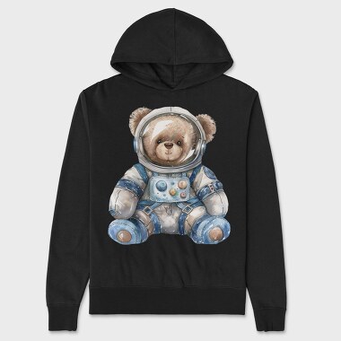 Watercolor Bear Astronaut, Hanorac Oversize Barbati (Unisex)