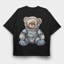Watercolor Bear Astronaut, Tricou Oversize Barbati (Unisex)