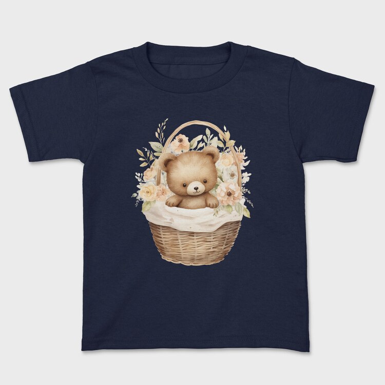 Watercolor Bear Basket, Tricou Copii