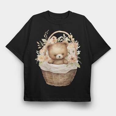 Watercolor Bear Basket, Tricou Oversize Barbati (Unisex)