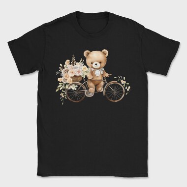 Watercolor Bear Bicycle, Tricou Barbati (Unisex)