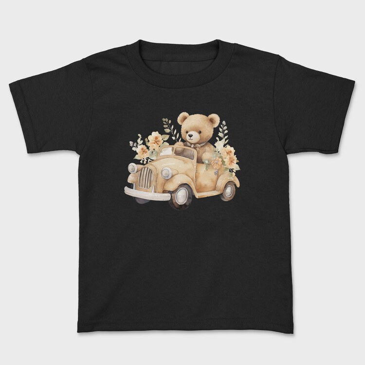 Watercolor Bear Car, Tricou Copii