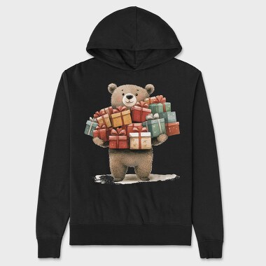 Watercolor Bear Gifts, Hanorac Oversize Barbati (Unisex)