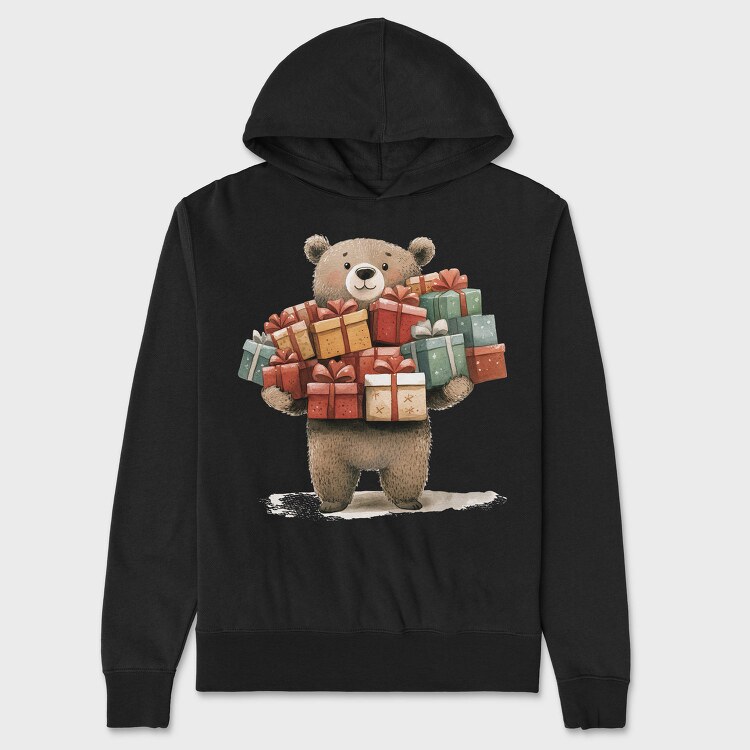 Watercolor Bear Gifts, Hanorac Oversize Barbati (Unisex)
