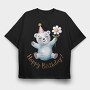 Watercolor Bear Party, Tricou Oversize Barbati (Unisex)