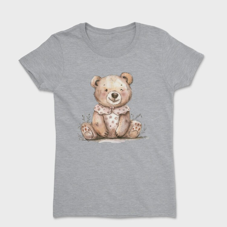 Watercolor Bear Pink, Tricou Femei