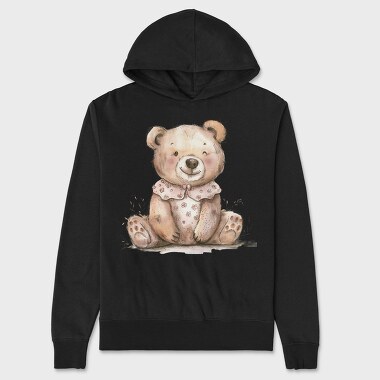 Watercolor Bear Pink, Hanorac Oversize Barbati (Unisex)