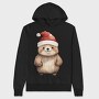 Watercolor Bear Santa, Hanorac Oversize Barbati (Unisex)