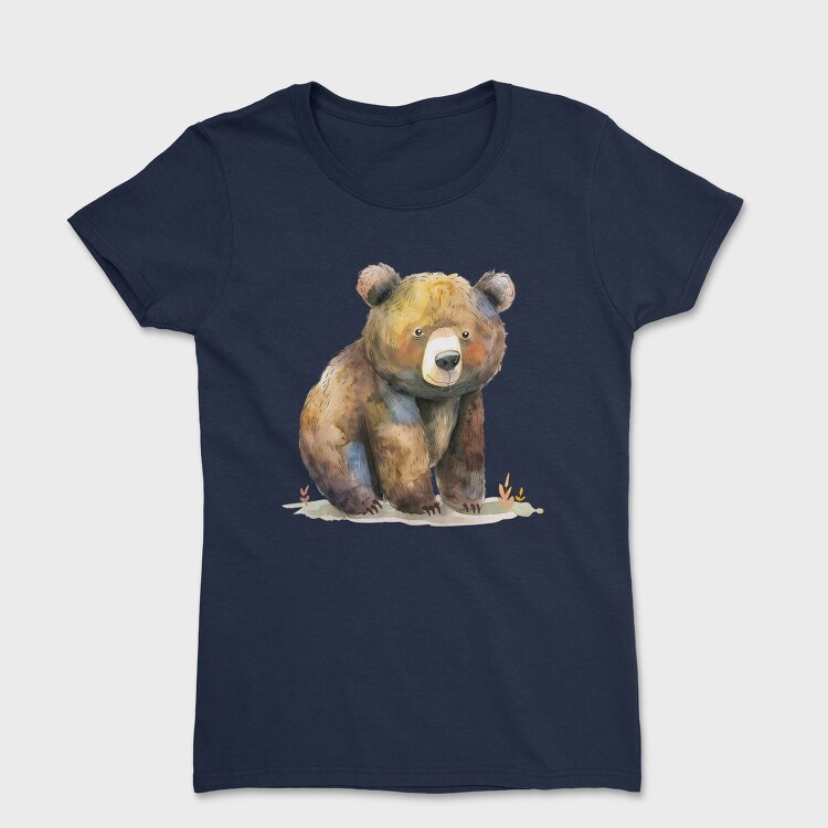 Watercolor Bear Sit, Tricou Femei
