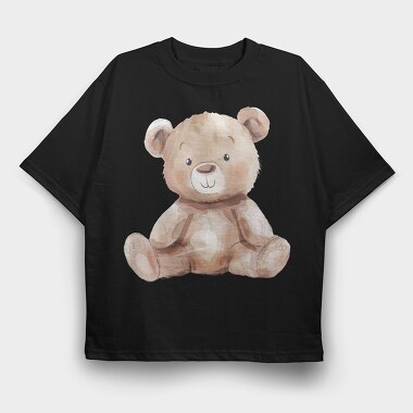 Watercolor Bear Sitting, Tricou Oversize Barbati (Unisex)