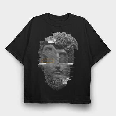 Frontal Glitched Statue Glitch 5, Tricou Oversize Barbati (Unisex)