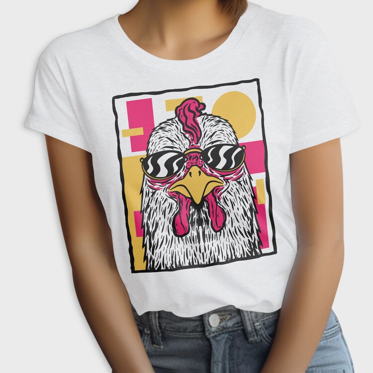 Chicken With Sunglasses Hen Glasses, Tricou Femei