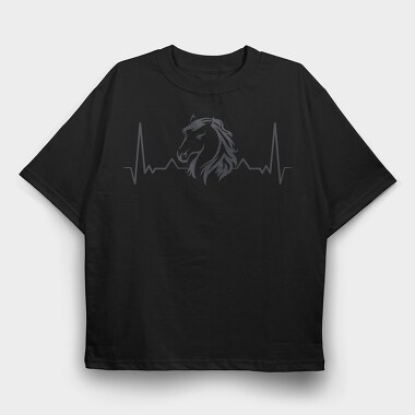 Heartbeat Horse, Tricou Oversize Barbati (Unisex)
