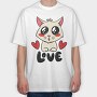 Love Cute Cat, Tricou Oversize Barbati (Unisex)