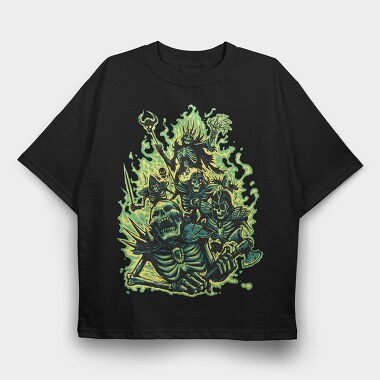 Skeleton Warriors Necromancer, Tricou Oversize Barbati (Unisex)