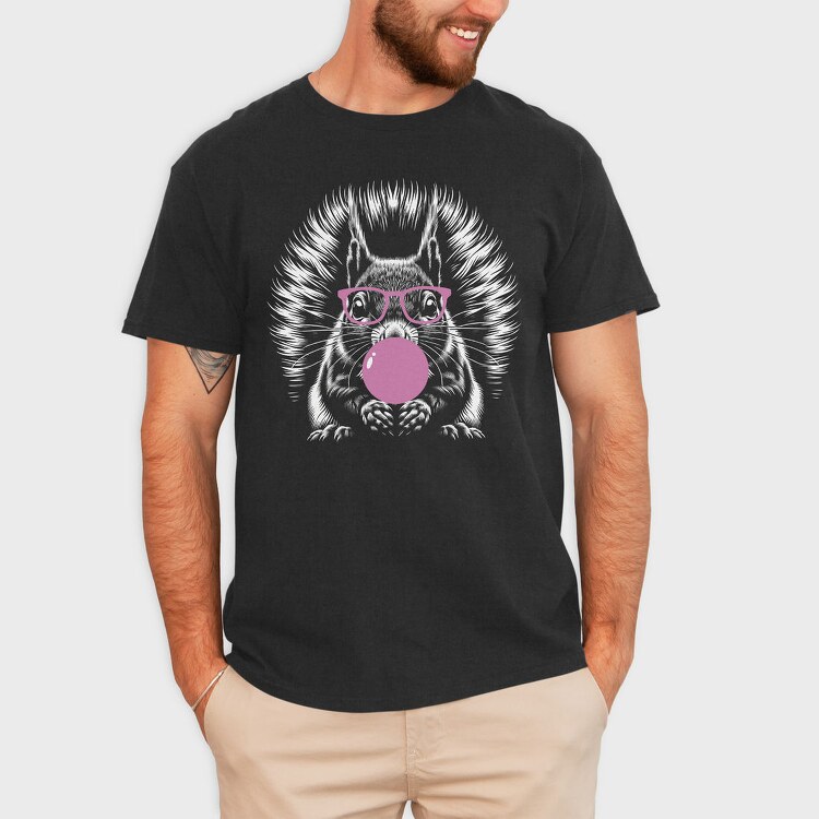 Fun Squirrel With Bubble Gum, Tricou Barbati (Unisex)