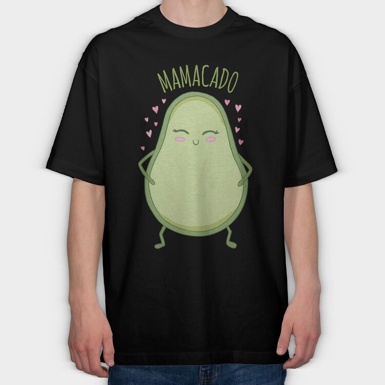 Cute Avocado Mom Mamacado Pt, Tricou Oversize Barbati (Unisex)