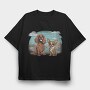 Chihuahua And Cocker Dogs Beach, Tricou Oversize Barbati (Unisex)