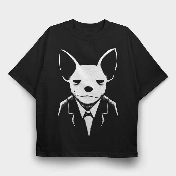 Chihuahua In Suit, Tricou Oversize Barbati (Unisex)