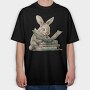 Vintage Rabbit Books, Tricou Oversize Barbati (Unisex)