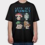 Fungi Cartoon Characters Let S Get Pixel, Tricou Oversize Barbati (Unisex)