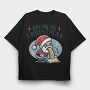 Funny Drunk Santa Claus On Christmas, Tricou Oversize Barbati (Unisex)