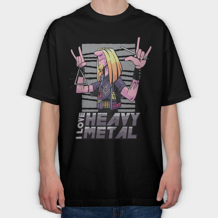 Heavy Metal Triangle Triangule, Tricou Oversize Barbati (Unisex)