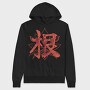 Lotus Flower Red Character Japanese, Hanorac Oversize Barbati (Unisex)