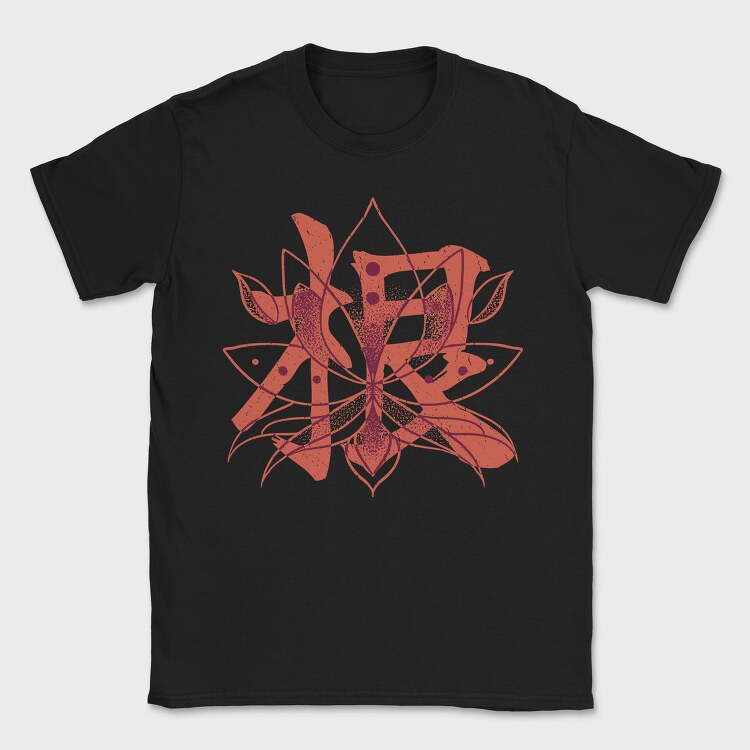 Lotus Flower Red Character Japanese, Tricou Barbati (Unisex)