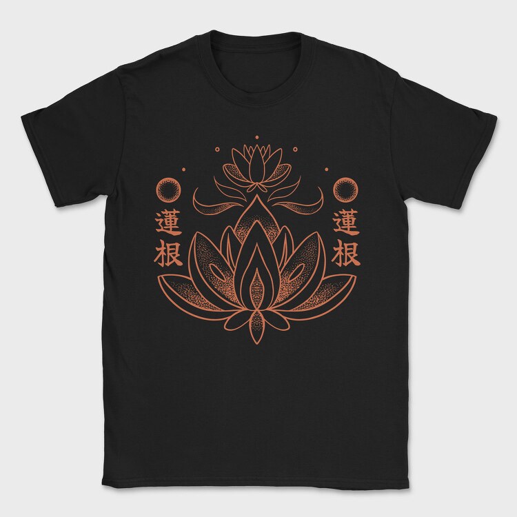 Lotus Flower Orange Japanese, Tricou Barbati (Unisex)