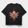 Lotus Flower Fire Gradient, Tricou Oversize Barbati (Unisex)