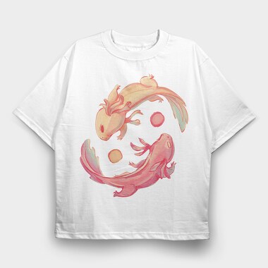 Axolotl Yin Yang, Tricou Oversize Barbati (Unisex)