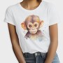 Watercolor Baby Monkey Mug, Tricou Femei