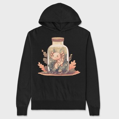 Baby Axolotl In Jar, Hanorac Oversize Barbati (Unisex)