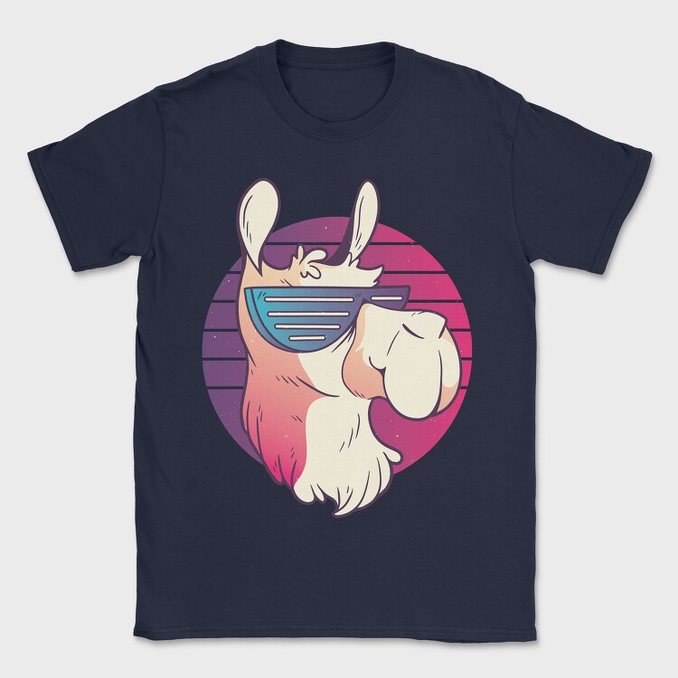 Llama Sunglasses Retro, Tricou Barbati (Unisex)