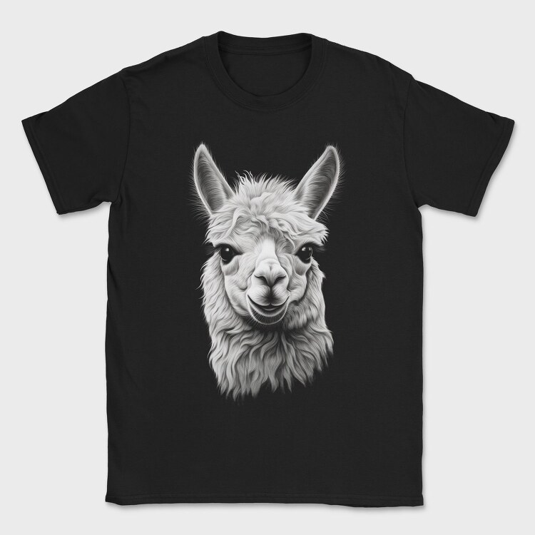 Llama Portrait, Tricou Barbati (Unisex)