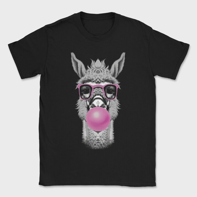 Llama Monochrome Bubblegum, Tricou Barbati (Unisex)