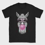 Llama Monochrome Bubblegum, Tricou Barbati (Unisex)