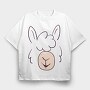 Llama Face, Tricou Oversize Barbati (Unisex)