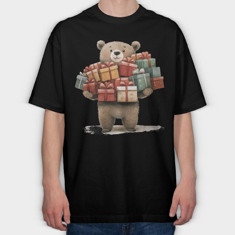 Watercolor Bear Gifts, Tricou Oversize Barbati (Unisex)