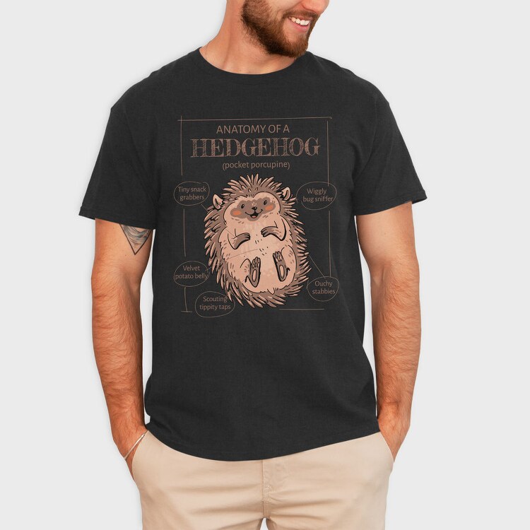 Hedgehog Anatomy Cute, Tricou Barbati (Unisex)