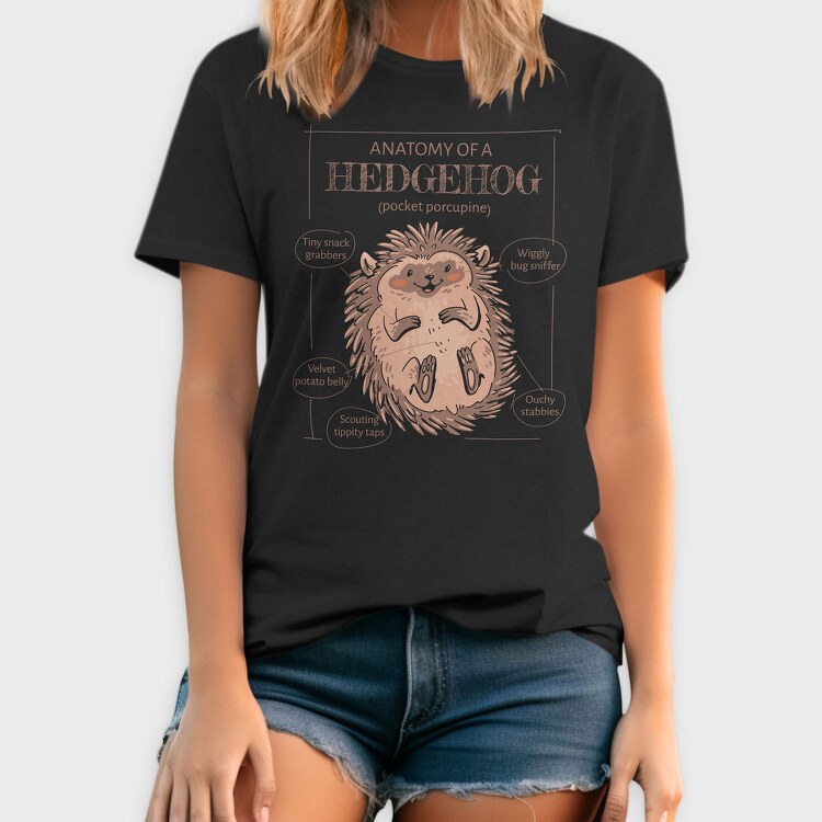 Hedgehog Anatomy Cute, Tricou Barbati (Unisex)