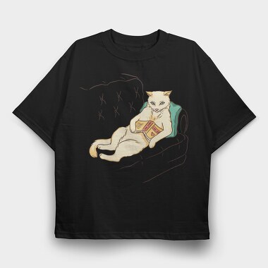 Chill Cat, Tricou Oversize Barbati (Unisex)