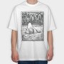Lino Art Ghost Boat, Tricou Oversize Barbati (Unisex)