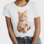 Watercolor Cat And Coffee, Tricou Femei