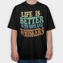 Life Is Better With Paws and Whiskers, Tricou Oversize Barbati (Unisex)