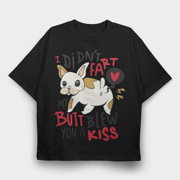 Funny Fart French Bulldog, Tricou Oversize Barbati (Unisex)