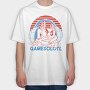 Axolotl With Joystick And Headphones Gamer, Tricou Oversize Barbati (Unisex)