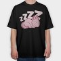 Cute Axolotl Sleeping, Tricou Oversize Barbati (Unisex)