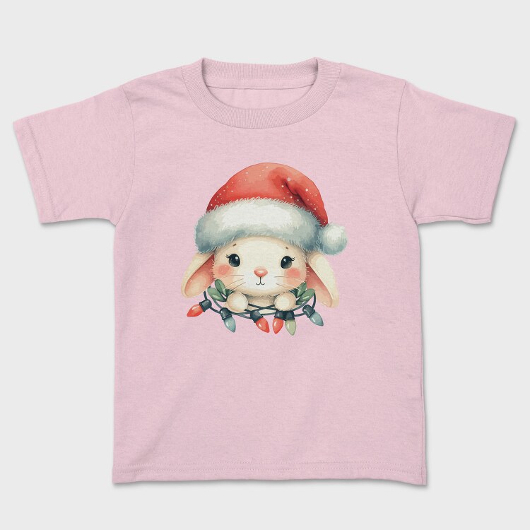 Christmas Bunny Watercolor, Tricou Copii